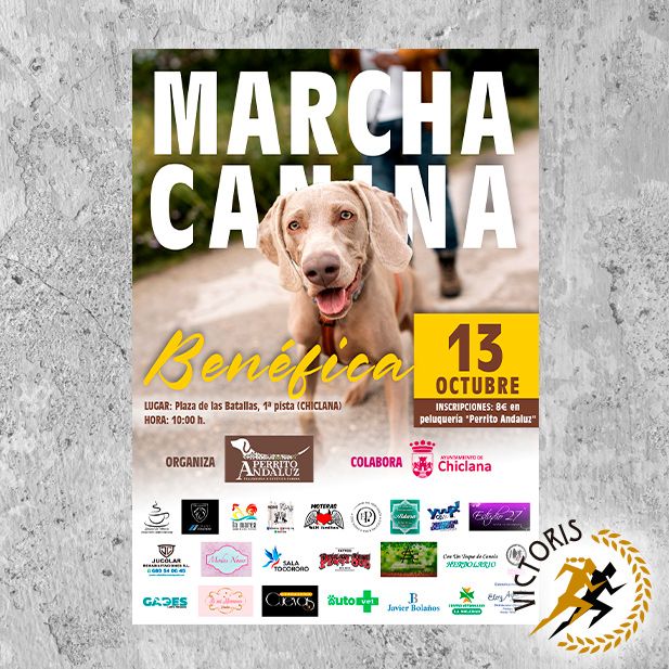 Cartel marcha canina benéfica. Ayuntamiento de Chiclana.  Octubre de 2024