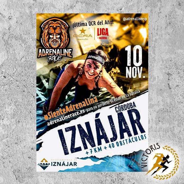 Diseño de cartel para la Adrenaline Race en Iznajar en noviembre 2024.  