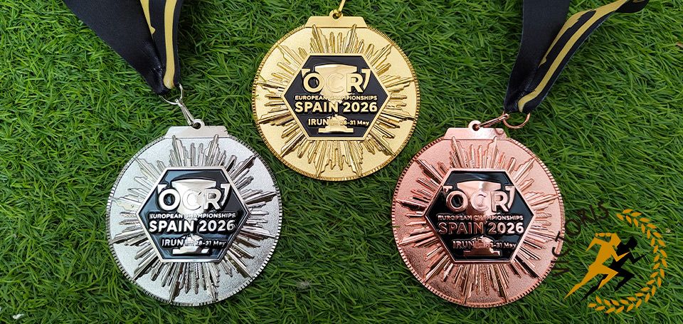 Diseño medallas pódium OCRA. Campeonato de Europa 2026.